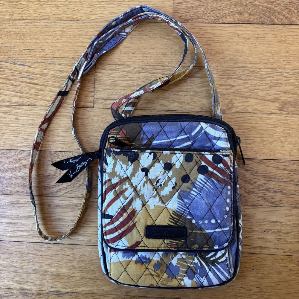 Vera Bradley Painted Feather Mini Hipster Crossbody Bag Boho Nomad Nature Goblin